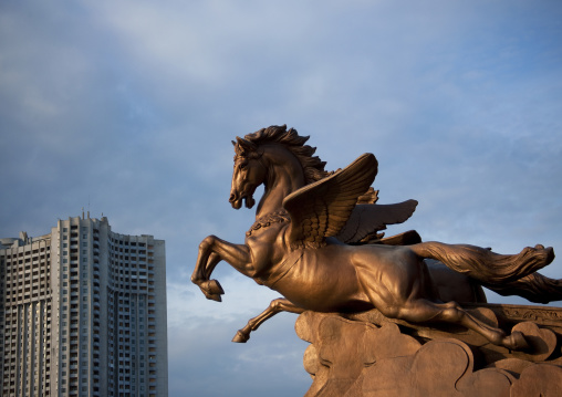 Chollima horse statue in the Mangyongdae children's palace, Pyongan Province, Pyongyang, North Korea