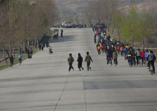Collective works on sunday, Pyongan Province, Pyongyang, North Korea