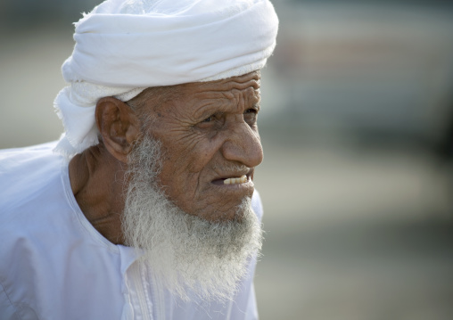 Profile Of An Old Man Wearing Dishdasha, Sinaw, Oman