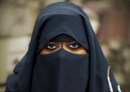 Masked Bedouin Woman In Salalah, Oman