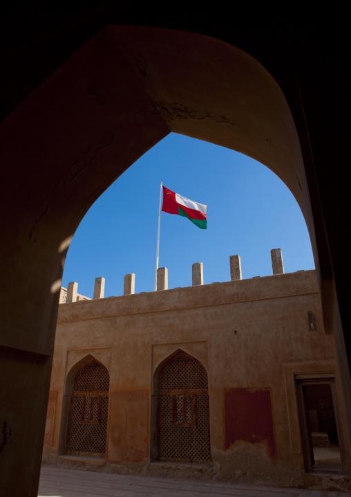 Omani Flag On A Fort, Sur, Oman