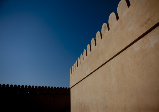 Wall Of Sineslah Fort In Sur, Oman