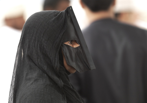 Profile Of A Masked Bedouin Woman, Nizwa, Oman