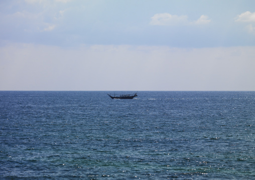 Dhow Sailing On The Sea, Masirah Island, Oman