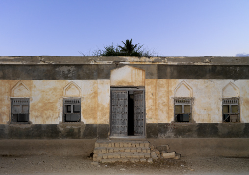 Old Abadoned House With Wooden Windows And Doors, Salalah, Oman
