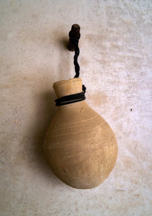 Traditional pottery hung on a wall, Ad Dakhiliyah Region, Jabreen, Oman