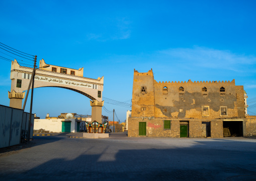 Town gate near an old house, Dhofar Governorate, Mirbat, Oman