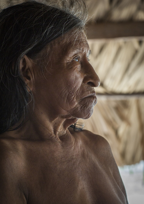 Panama, Darien Province, Puerta Lara, Old Woman Of Wounaan Native Community