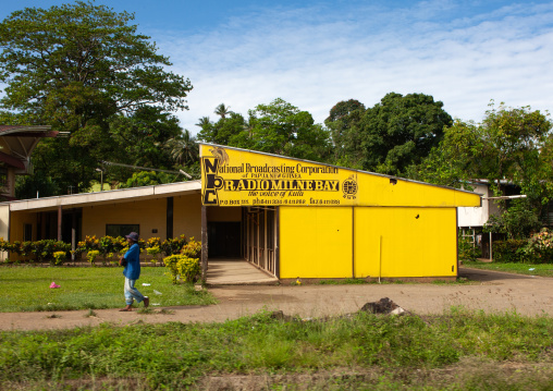 Yellow building of NBC radio Milne Bay, East New Britain Province, Rabaul, Papua New Guinea