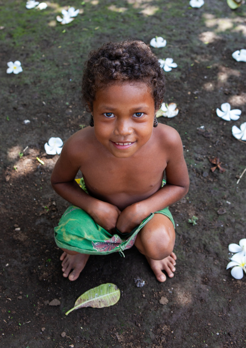 Portrait of a cute girl, Milne Bay Province, Trobriand Island, Papua New Guinea