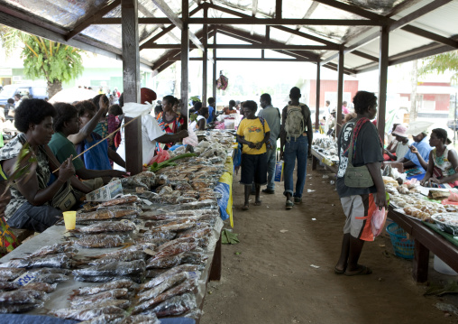 Buka market dried fish stalls, Autonomous Region of Bougainville, Bougainville, Papua New Guinea