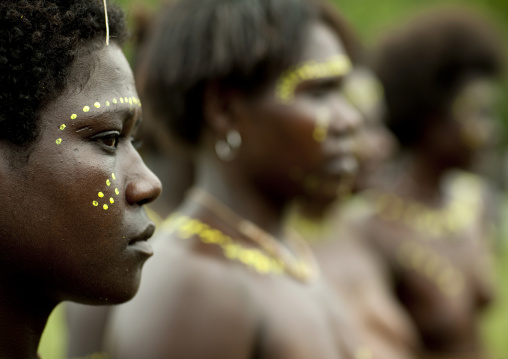 Portrait of a women with traditional makeup, Autonomous Region of Bougainville, Bougainville, Papua New Guinea