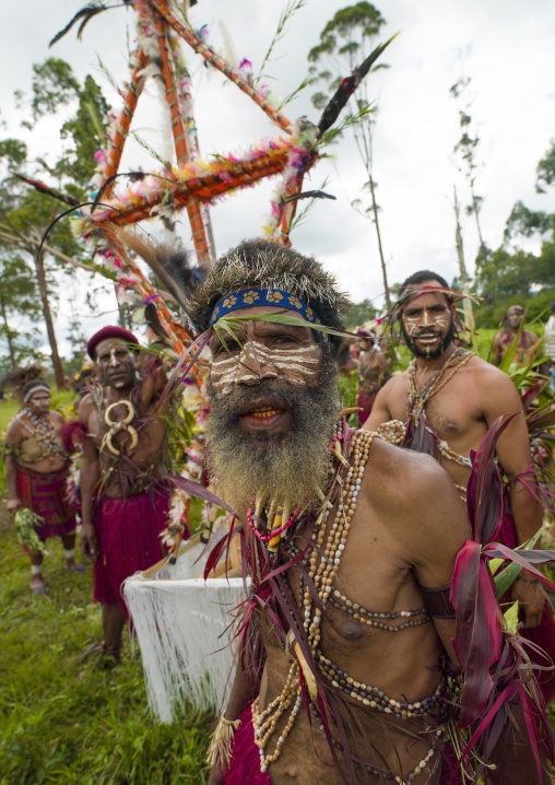 Costal tribe warriors during a Sing-sing, Western Highlands Province, Mount Hagen, Papua New Guinea