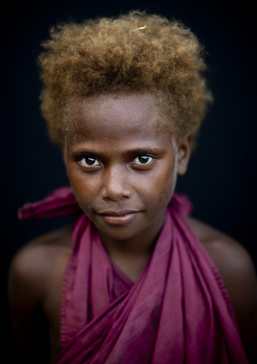 Portrait of a girl, New Ireland Province, Langania, Papua New Guinea
