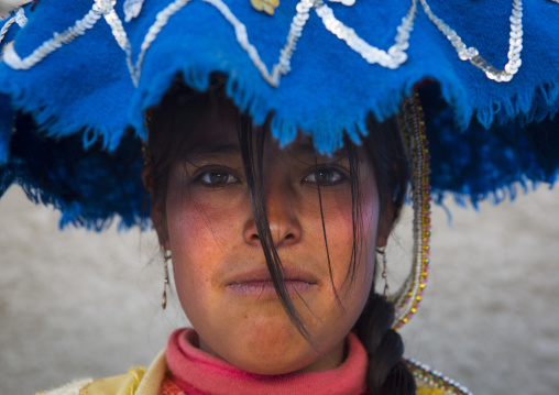 Young Woman In Traditional Clothing, Qoyllur Riti Festival, Ocongate Cuzco, Peru