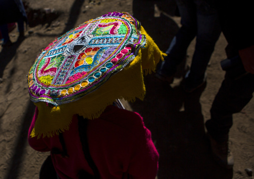 Women With Decorated Hats During Qoyllur Riti Festival, Ocongate Cuzco, Peru