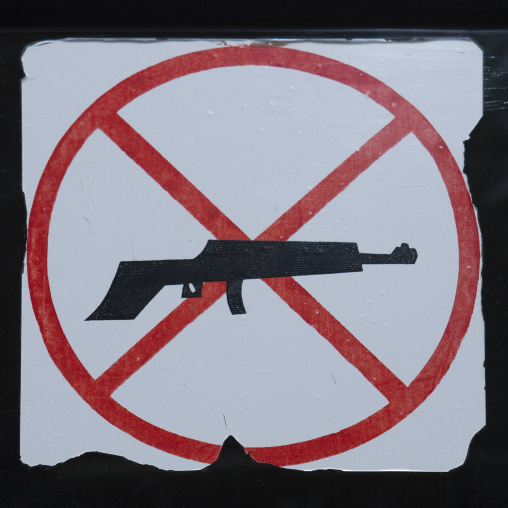No gun sign on a car, Western Province, Rusizi, Rwanda