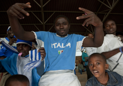 Fans during a football match, Kigali Province, Kigali, Rwanda