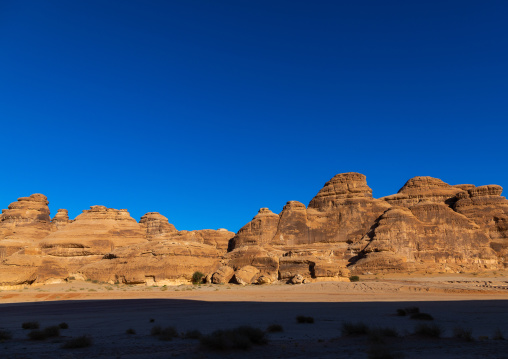 Rocky landscape of Madain Saleh, Al Madinah Province, Alula, Saudi Arabia