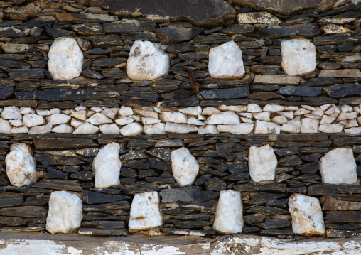 Rijal Almaa heritage village wall detail, Asir province, Rijal Alma, Saudi Arabia