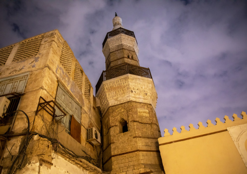 Al Shafi mosque minaret at dusk, Mecca province, Jeddah, Saudi Arabia