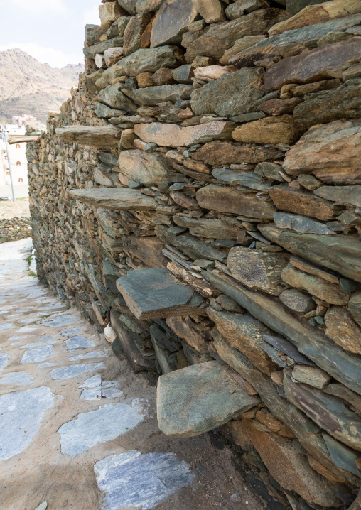 Al-Namas stone stairs of an old house, Al-Bahah region, Altawlah, Saudi Arabia
