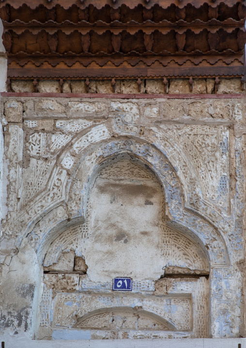 Decoration of the entrance of an old house in al-Balad, Mecca province, Jeddah, Saudi Arabia