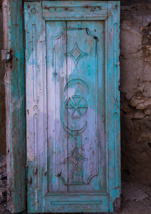 Ahmed Munawar Refa house wooden door, Red Sea, Farasan, Saudi Arabia