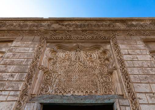Doorway gypsum decoration of Hussein bin Yahiya al-Rifai house, Red Sea, Farasan, Saudi Arabia