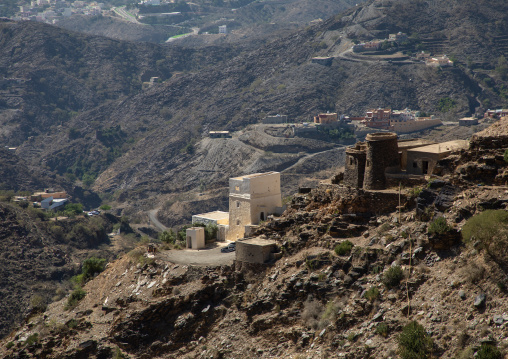 Old stone houses in the mountains, Jizan Province, Addayer, Saudi Arabia