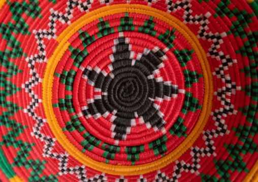 Colorful traditional basketry detail, Asir province, Abha, Saudi Arabia