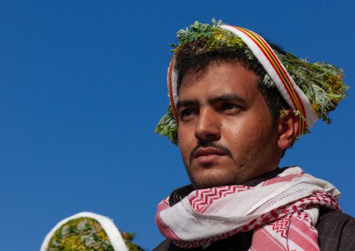 Portrait of an asiri flower man, Asir province, Al Farsha, Saudi Arabia