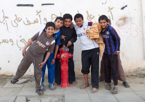 Saudi boys in the street, Najran Province, Najran, Saudi Arabia