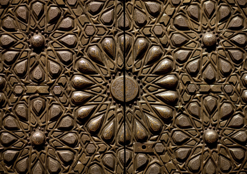Metalic door in National museum, Riyadh Province, Riyadh, Saudi Arabia