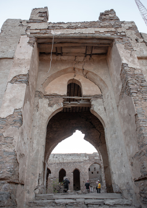 Western tourists in a turkish fort, Jizan Region, Jizan, Saudi Arabia