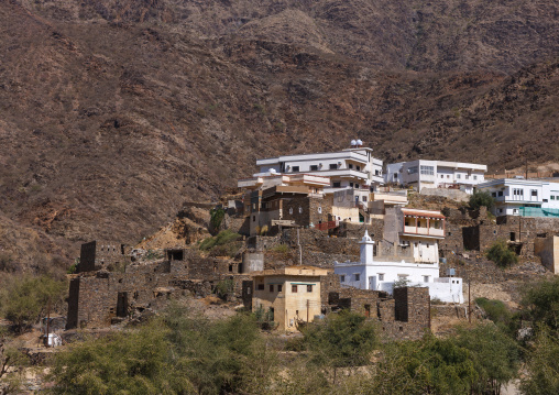 Rijal alma traditional village with typical aseeri architecture, Rijal Almaa Province, Rijal Alma, Saudi Arabia