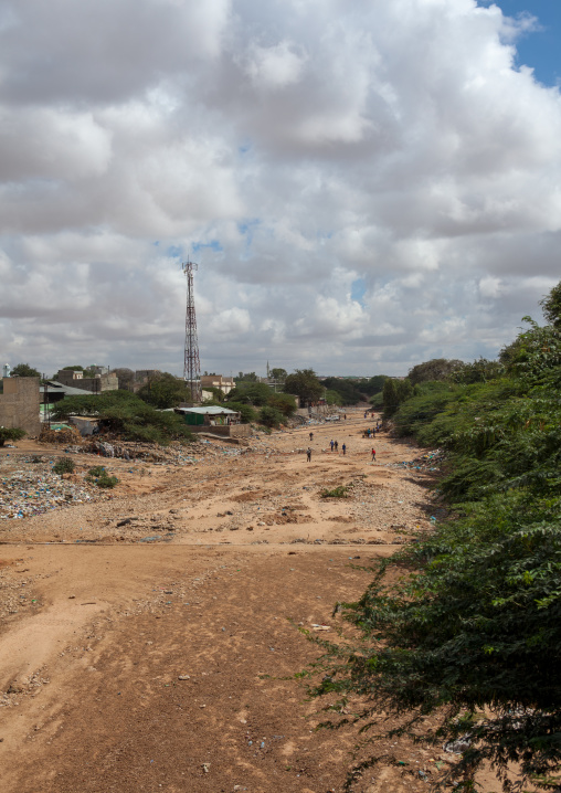 Dry river crossing the town, Woqooyi Galbeed region, Hargeisa, Somaliland