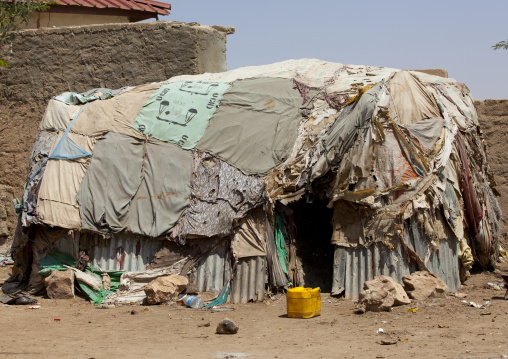 A Slum Hut Made Of Corrugated Iron And Canvas,  Hargeisa, Somaliland