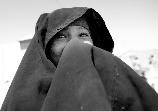 Portrait Of A Young Woman Hiding Her Mouth In Her Hands, Hargeisa, Somaliland