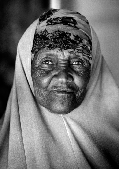 Portrait Of A Senior Wrinkle Skinned Woman,  Hargeisa, Somaliland