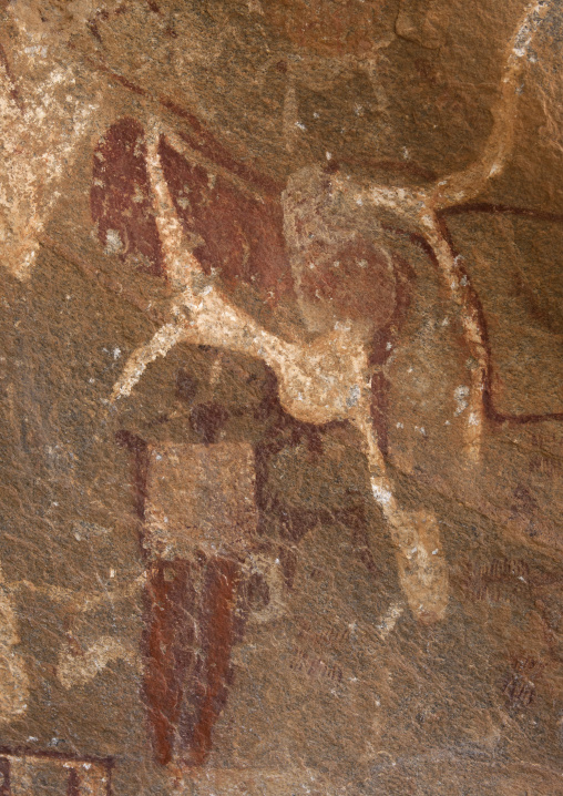 Laas Geel Rock Art Caves, Paintings Depicting Cows And Human Beings, Hargeisa, Somaliland