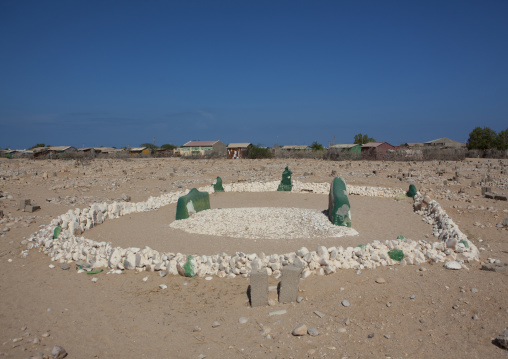 Pile Of White Stones Around A Muslim Grave, Berbera Area, Somaliland