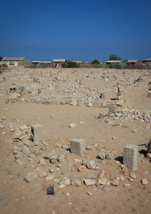 Pile Of White Stones Around Muslim Graves, Berbera Area, Somaliland
