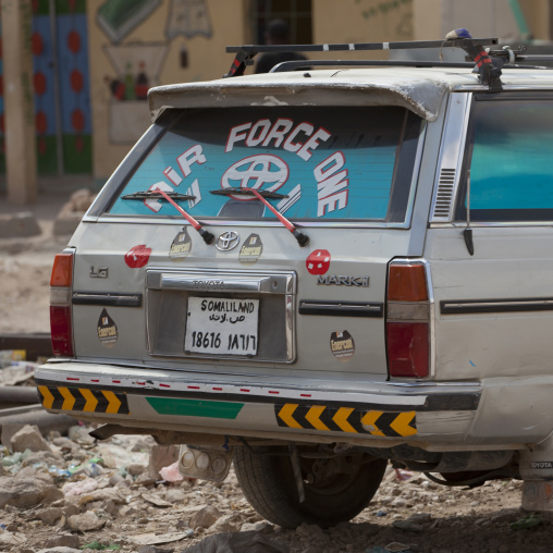 A Car With An Air Force One Sign In The Rear Glass, Hargeisa Area, Somaliland