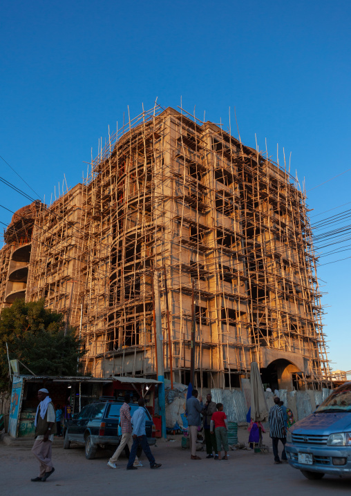 Construction of buildings in the city center, Woqooyi Galbeed region, Hargeisa, Somaliland