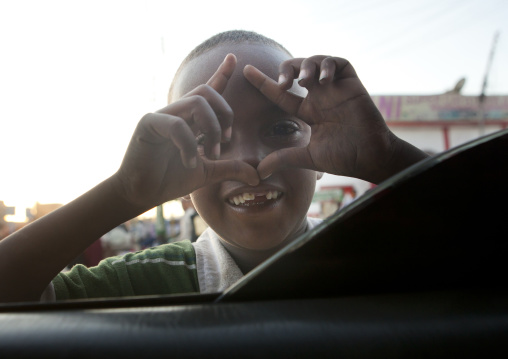 Young Boy Imitating The Photographers Gesture, Hargeisa, Somaliland
