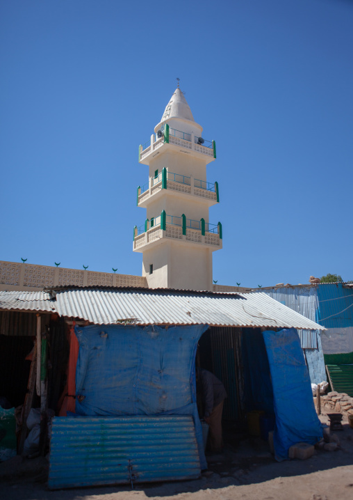 Minaret of a mosque in town, Woqooyi Galbeed region, Hargeisa, Somaliland