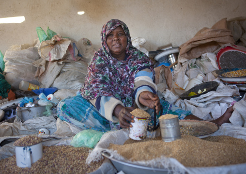 A Seed Merchant Woman Sat On The Ground, Boorama, Somaliland