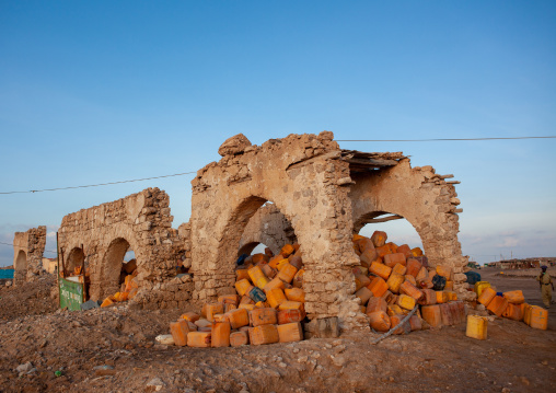 Ruins of a house in the old town after the somalian civil war, Awdal region, Zeila, Somaliland