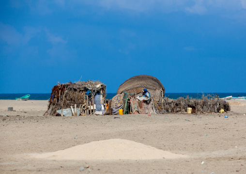A somali hut called aqal o the seaside, Awdal region, Lughaya, Somaliland